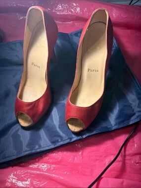Parisian Works Red Peep-Toe High Heels